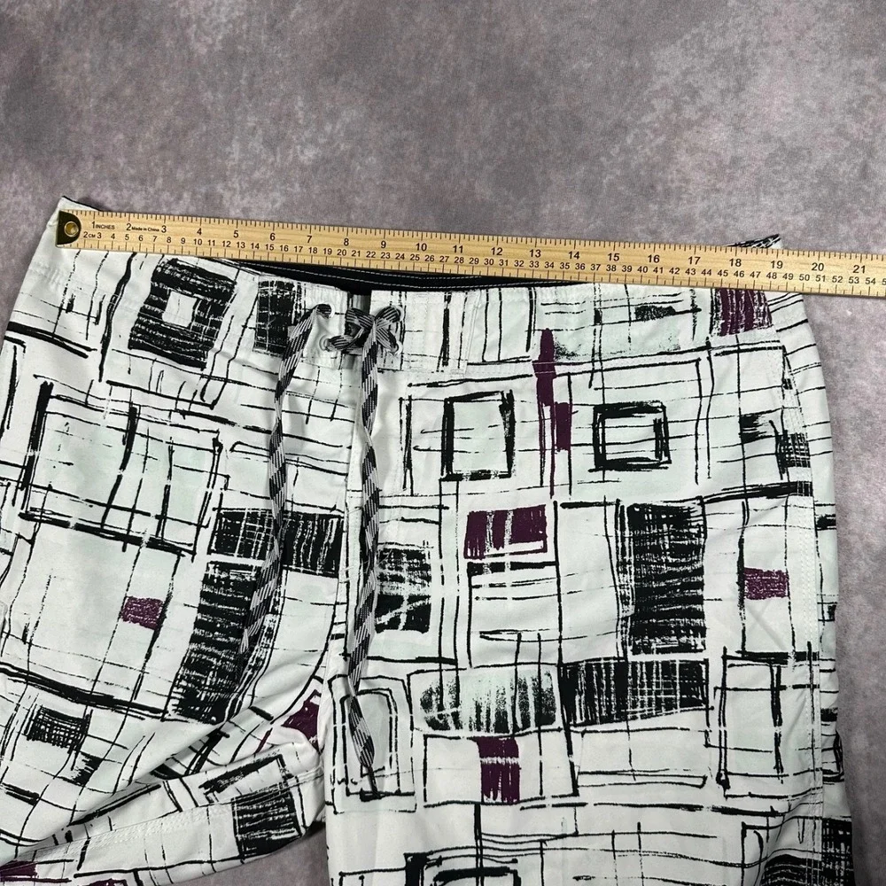 O'Neill Mens Board Shorts 38 Geometric Abstract Print Black Purple Swim Trunks